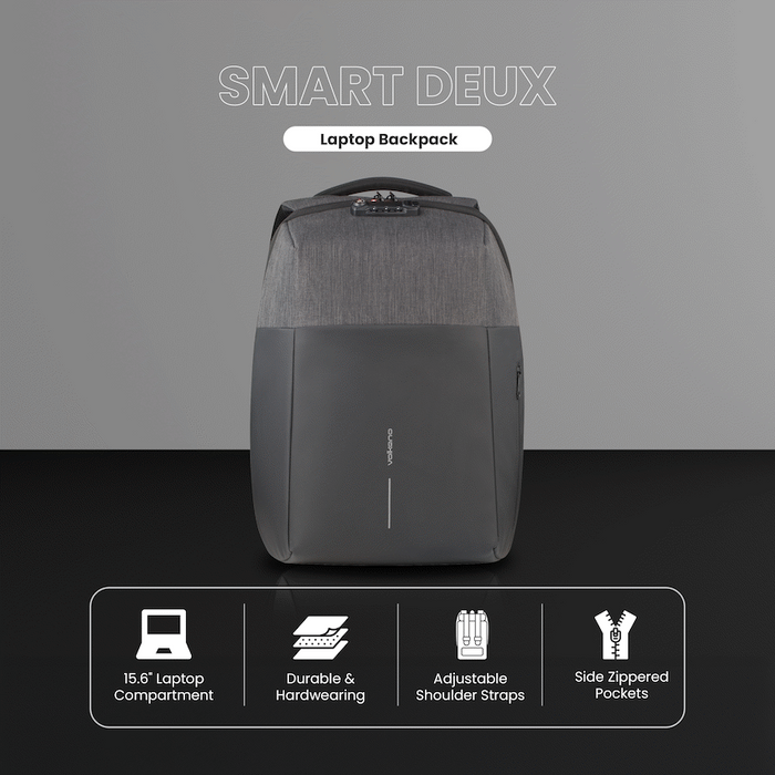 VOLKANO SMART DEUX LAPTOP BACKPACK - BLACK/CHARCOAL VOLK
