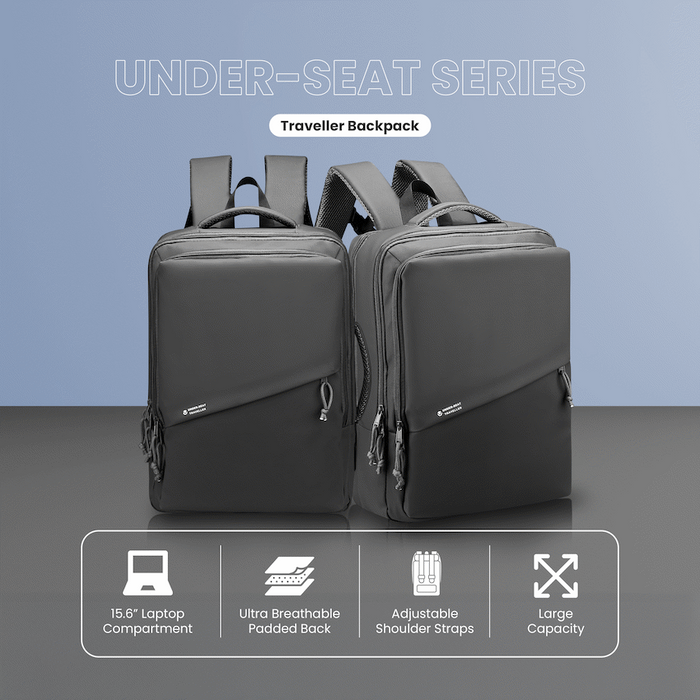 VOLKANO UNDER-SEAT TRAVELLER BACKPACK - BLACK VOLK