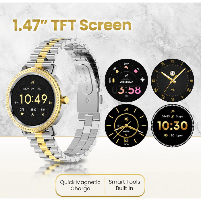 VOLKANO AYLA COLLECTION JEWELLED SMARTWATCH WITH 2 COLOUR ME VOLK