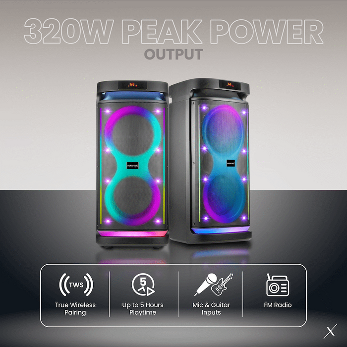 VOLKANOX PARAMOUNT SERIES 8" BLUETOOTH PARTY SPEAKER - 80W VOLK