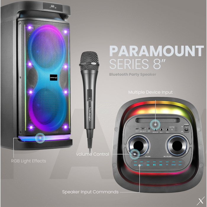 VOLKANOX PARAMOUNT SERIES 8" BLUETOOTH PARTY SPEAKER - 80W VOLK