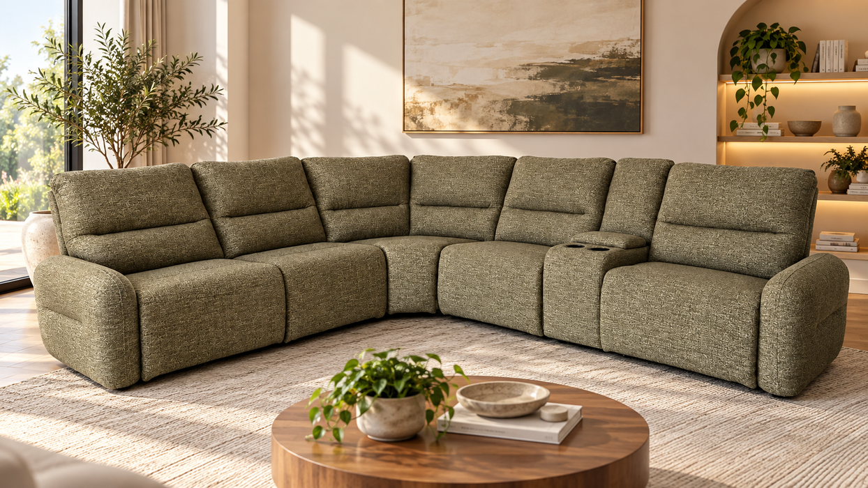 4PCE HAVEN CORNER LOUNGE SUITE ACTION POWER - MERINO KALE LU EART