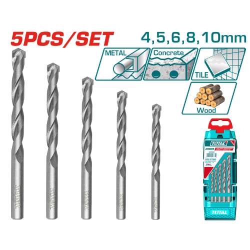 TOTAL TOOLS 5PCE MULTI-FUNCTION DRILL BITS TOTL