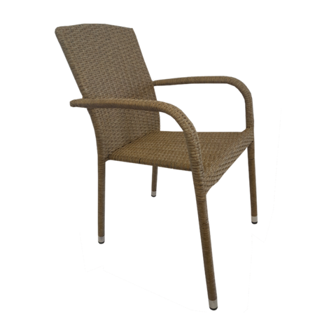 SUNBY PATIO CHAIR - POLLY RAT. STACKABLE BROWN HELDERBERG INT. IMPORT