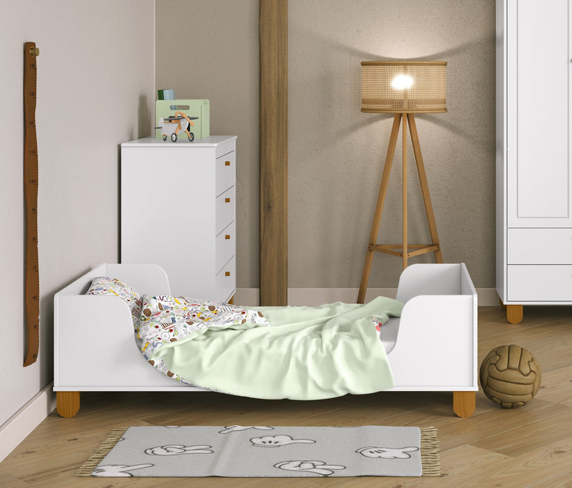 ZUPY MINI BED 1500X700 WHITE/ECO WOOD MATI