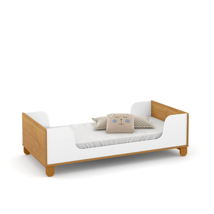 ZUPY MINI BED 1500X700 WHITE/FREIJO/ECO WOOD MATI