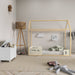LIV KIDS BED W/WOOD STRUCTURE 1900X900 OFF WHITE/FREIJO MATI