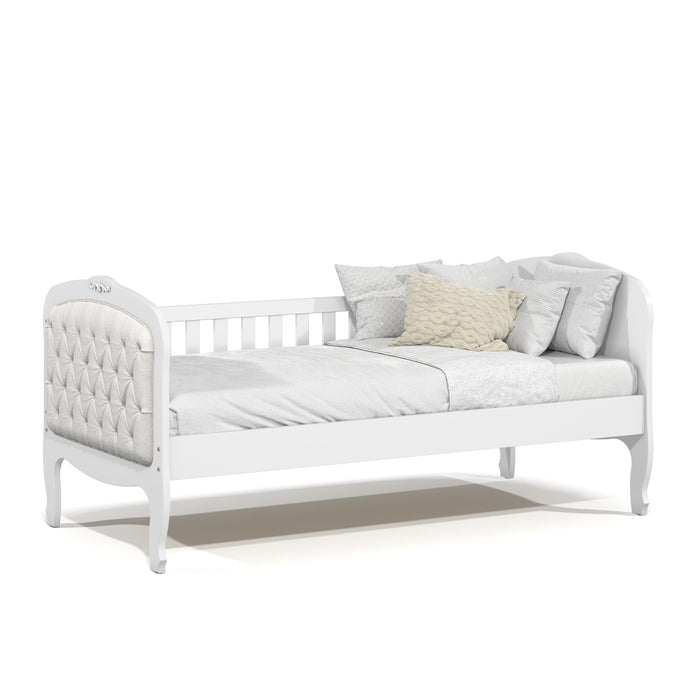 PROVENCE NANNY BED W/TUFTED HEADBOARD WHITE MATI