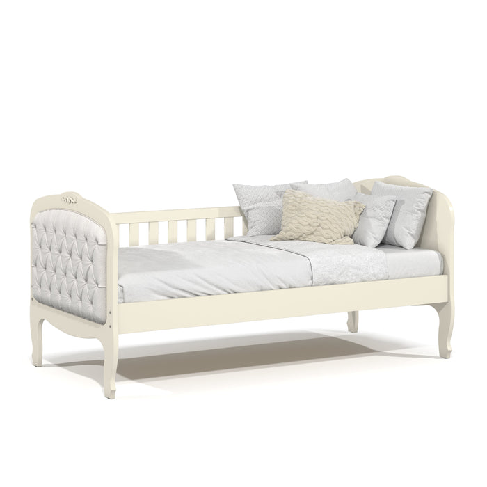 PROVENCE NANNY BED W/TUFTED HEADBOARD OFF WHITE MATI