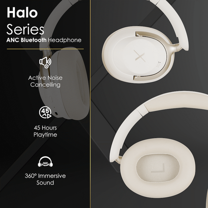VOLKANOX HALO ANC BLUETOOTH HEADPHONE - NUDE VOLK