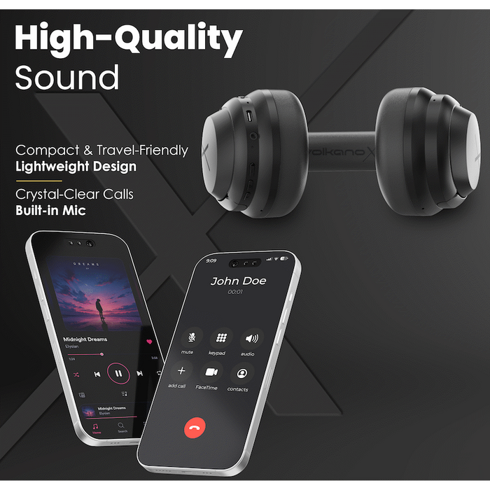 VOLKANOX HALO ANC BLUETOOTH HEADPHONE - BLACK VOLK