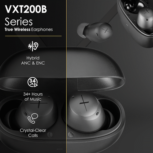 VOLKANOX VXT200B TRUE WIRELESS EARPHONES WITH HYBRID ACTIVE VOLK