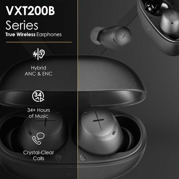 VOLKANOX VXT200B TRUE WIRELESS EARPHONES WITH HYBRID ACTIVE VOLK