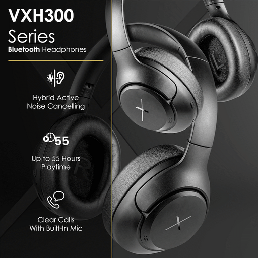 VOLKANOX VXH300 BLUETOOTH HEADPHONES WITH HYBRID ANC - BLACK VOLK