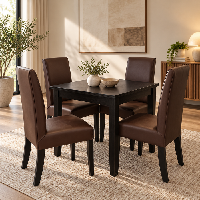 5PCE BRONX DINING ROOM SUITE - TEXAS BROWN VINYL CHAIRS LINE