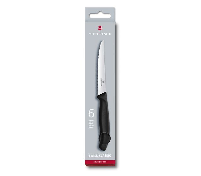 VICTORINOX STEAK KNIFE SET/6 CLASSIC BLACK HEMCO TRADING CC