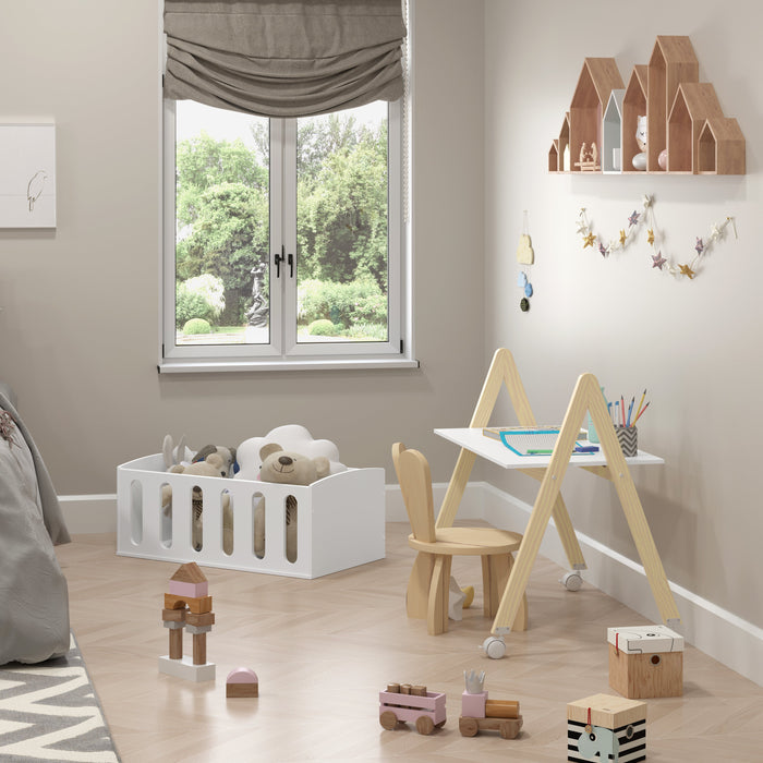 LIV MINI CRIB ON CASTERS WHITE/NATURAL MATI