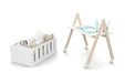LIV MINI CRIB ON CASTERS WHITE/NATURAL MATI