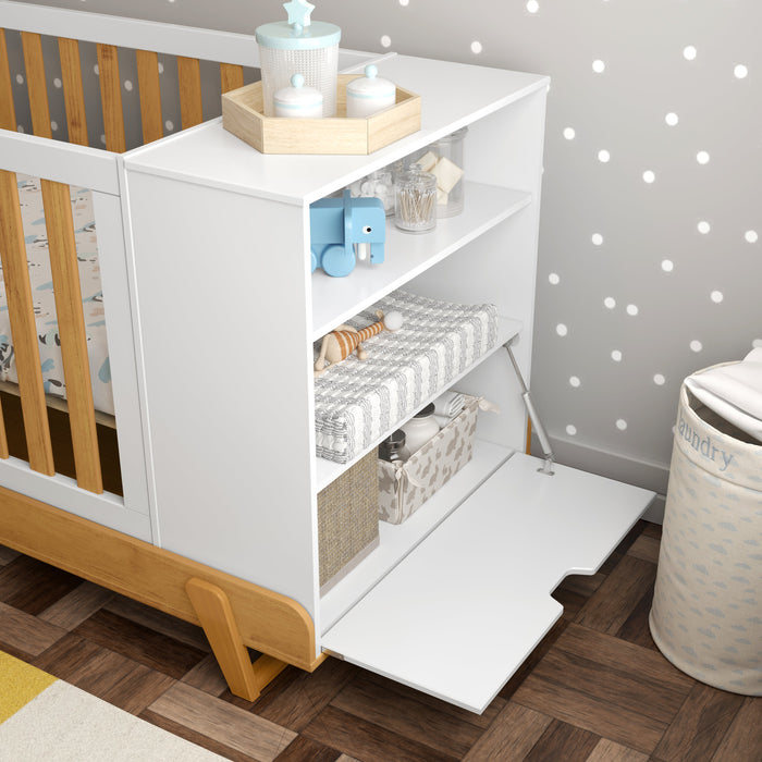 MAX MULTIFUNCTIONAL CRIB WITH SOLID WOOD LEGS WHITE/ECO WOOD MATI