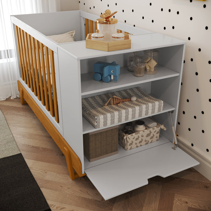 MAX MULTIFUNCTIONAL CRIB WITH SOLID WOOD LEGS WHITE/ECO WOOD MATI