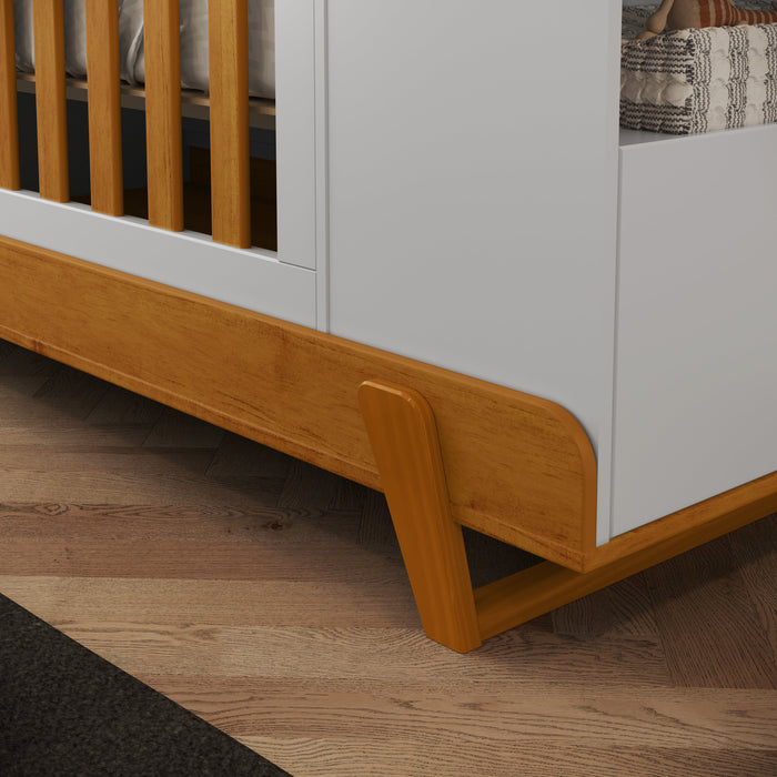 MAX MULTIFUNCTIONAL CRIB WITH SOLID WOOD LEGS WHITE/ECO WOOD MATI