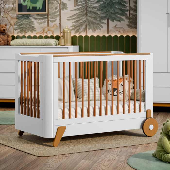 FUN CRIB WITH CASTERS WHITE/ECO WOOD (FOR MATT 1300X700MM) MATI