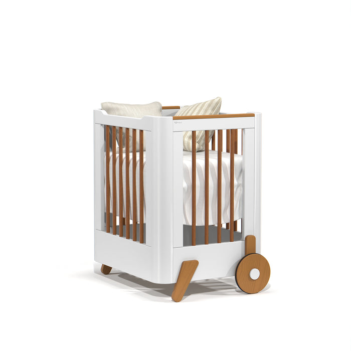 FUN CRIB WITH CASTERS WHITE/ECO WOOD (FOR MATT 1300X700MM) MATI
