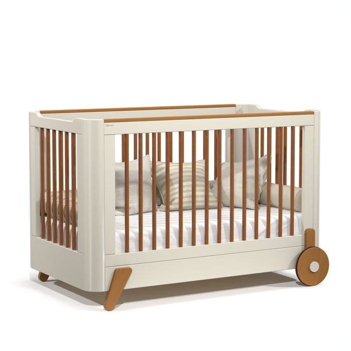 FUN CRIB WITH CASTERS OFF WHITE/ECO WOOD (FOR MATT 1300X700M MATI