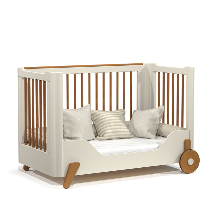 FUN CRIB WITH CASTERS OFF WHITE/ECO WOOD (FOR MATT 1300X700M MATI