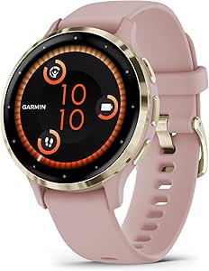 GARMIN VENU 3S SOFT GOLD SS/DUST ROSE SILICONE BAND GARM