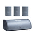 CH OPULENCE BREAD BIN & 3PC CANISTERS - GREY MABRUK IMPORT & EXPORT