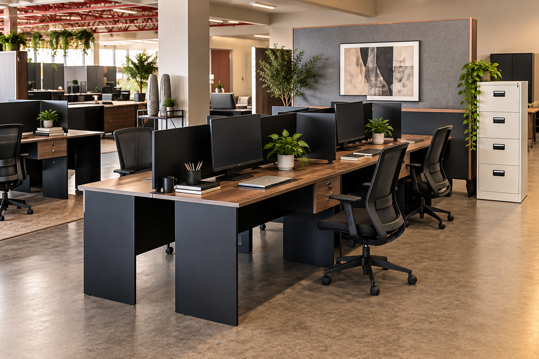 6-WAY FACE TO FACE CLUSTER - A-FRAME (1350X800MM) MONUMENT O DESK