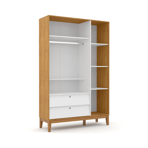 UNIQUE 3 DOOR WARDROBE, 2 DRAWERS WHITE/FREIJO/ECO WOOD MATI