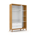 UNIQUE 3 DOOR WARDROBE, 2 DRAWERS WHITE/FREIJO/ECO WOOD MATI