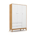 UNIQUE 3 DOOR WARDROBE, 2 DRAWERS WHITE/FREIJO/ECO WOOD MATI