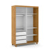 ZUPY 2 DOOR SLIDING WARDROBE (INSIDE 3 DRAWERS) WHITE/FREIJO MATI