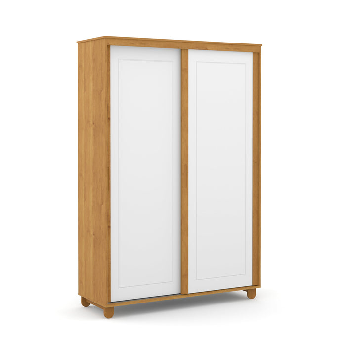 ZUPY 2 DOOR SLIDING WARDROBE (INSIDE 3 DRAWERS) WHITE/FREIJO MATI