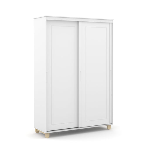 ZUPY 2 DOOR SLIDING WARDROBE (INSIDE 3 DRAWERS) WHITE/NATU MATI