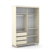 ZUPY 2 DOOR SLIDING WARDROBE (INSIDE 3 DRAWERS) OFF WHITE/NA MATI