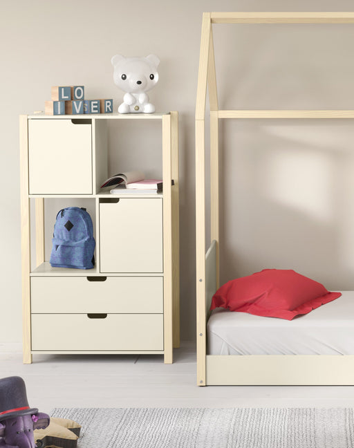 LIV KIDS CABINET WITH TWO DRAWERS OFF WHITE/NATURAL MATI