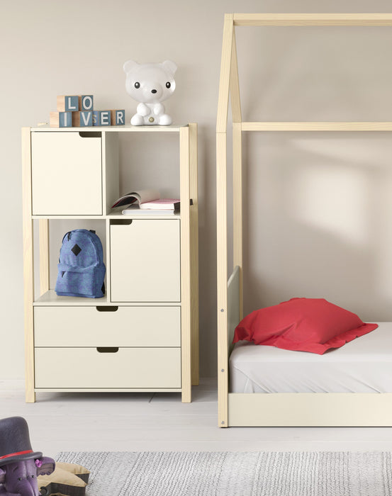 LIV KIDS CABINET WITH TWO DRAWERS OFF WHITE/NATURAL MATI