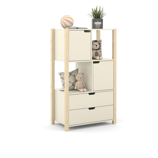 LIV KIDS CABINET WITH TWO DRAWERS OFF WHITE/NATURAL MATI