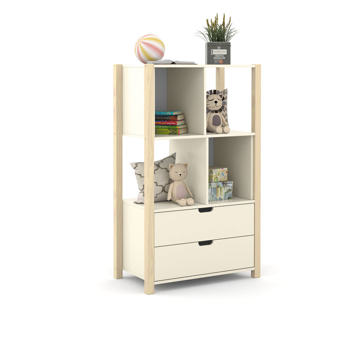 LIV KIDS CABINET WITH TWO DRAWERS OFF WHITE/NATURAL MATI