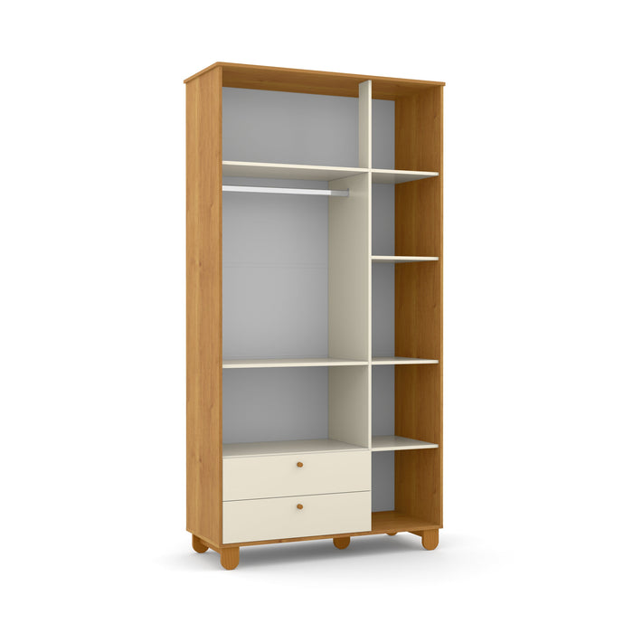 ZUPY 3 DOOR WARDROBE, 2 DRAWERS OFF WHITE/FREIJO/ECO WOOD MATI