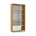 ZUPY 3 DOOR WARDROBE, 2 DRAWERS OFF WHITE/FREIJO/ECO WOOD MATI