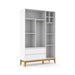 NATURE 3 DOOR WARDROBE, 2 DRAWERS WHITE/ECO WOOD MATI