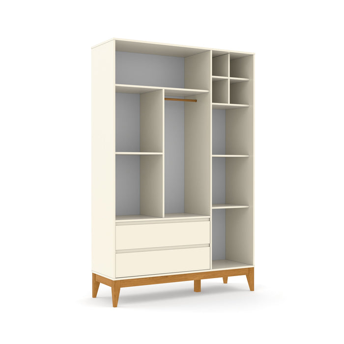 NATURE 3 DOOR WARDROBE, 2 DRAWERS OFF WHITE/ECO WOOD MATI