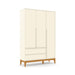 NATURE 3 DOOR WARDROBE, 2 DRAWERS OFF WHITE/ECO WOOD MATI