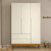 NATURE 3 DOOR WARDROBE, 2 DRAWERS OFF WHITE/ECO WOOD MATI