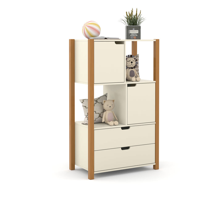 LIV KIDS CABINET WITH TWO DRAWERS OFF WHITE/FREIJO MATI